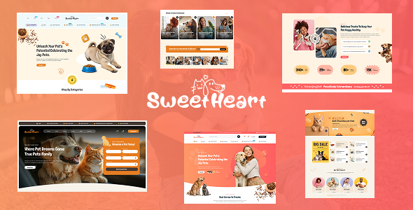 SweetHeart - Pet Store & Pet Care Figma Template