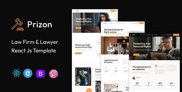 Prizon | Law Firm & Lawyer React Js Template