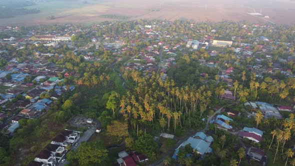 Aerial view peaceful landscape