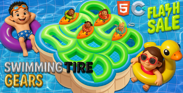 Swimming Tire Gears (Game HTML5 - Construct 3)