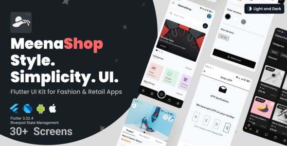 MeenaShop – Flutter Fashion App UI Kit | Modern Shopping & E-Commerce Template