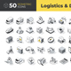 50 Delivery and Logistics Isometric Icons - GraphicRiver Item for Sale