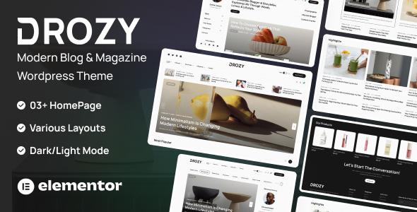 Drozy – Modern Blog & Magazine WordPress Theme