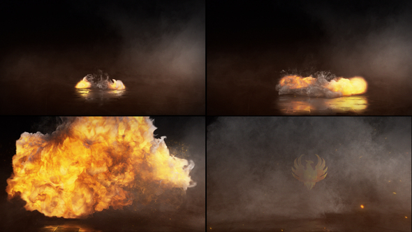 Fire Explosion Flame Sparks Logo Opener