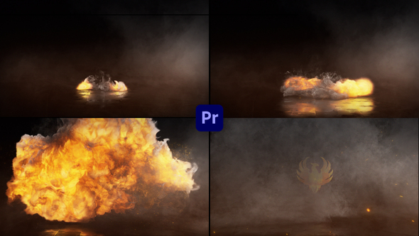 Fire Explosion Flame Sparks Text Logo Opener