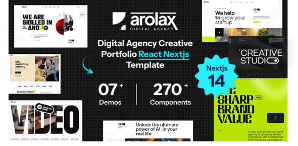 Arolax | Creative Digital Agency React NextJS Template