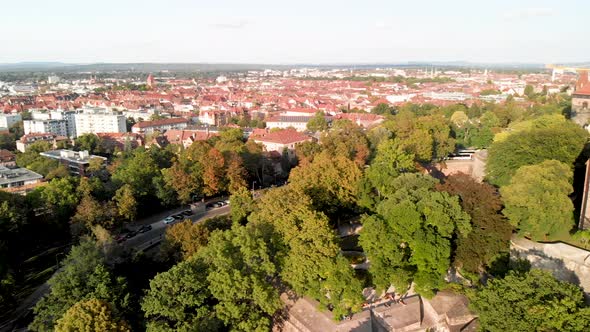 Aerial View of Nuremberg Castle at Sunset, Germany