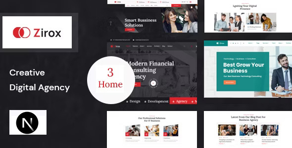 Zirox – Creative Digital Agency Next JS Template