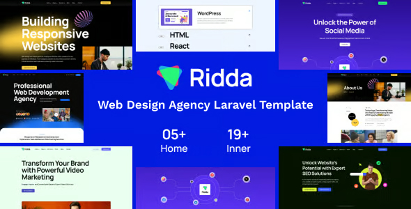 Ridda - Web Design Agency Laravel Template