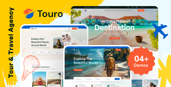 Touro - Travel & Tour Booking Agency UI Figma Template