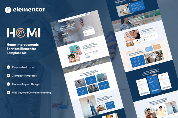 Homi - Home Improvement & Repair Services Elementor Template Kit