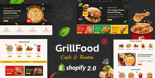 GrillFood - Fast Food and Restaurant Store Shopify 2.0 Responsive Theme