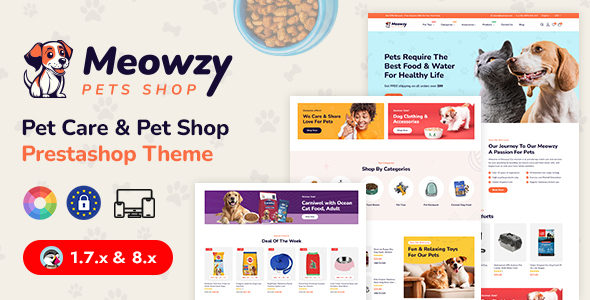Meowzy - Pet Shop & Pet Food Store Prestashop Responsive Theme