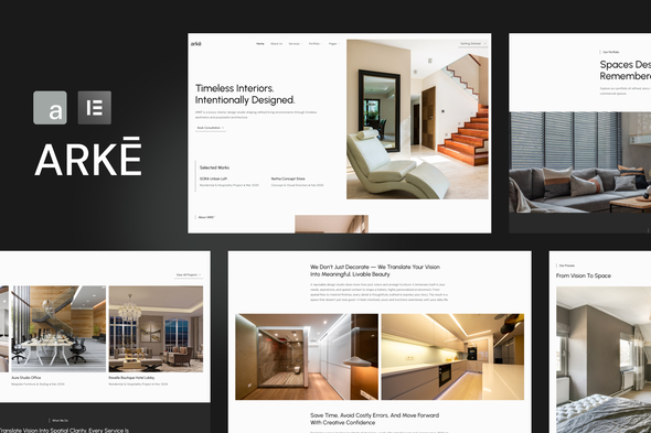 Arke - Interior Design Studio Elementor Template Kit