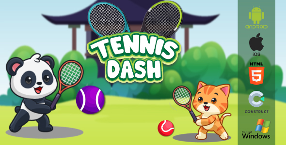 Tennis Dash – HTML5 Arcade Sports Game | Android, iOS, Windows + Construct 3 Source Code