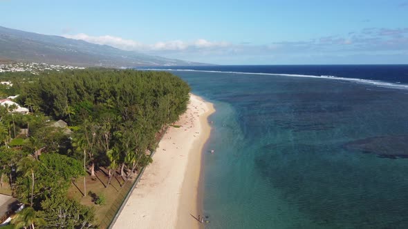 Saint-Gilles, Reunion beach in the seaside resort of Saint-Gilles les Bains on Reunion Island