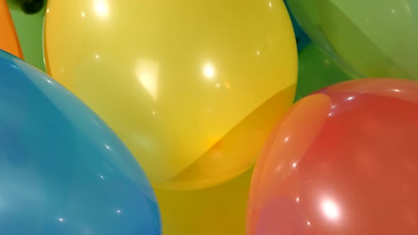 Different Multicolored Balloons, Rotation, Close Up