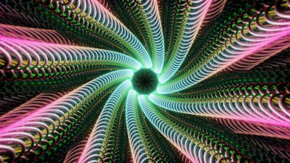 Abstract Seamless Multicolor Psychedelic Hypnotic VJ Loop Background