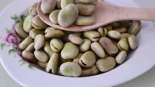 Boiled fresh pods, plateful of fresh pods boiled in boiling water,	