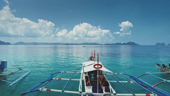 Aerial Over Passenger Boats at Sea Coast with Calm Waterfront alt