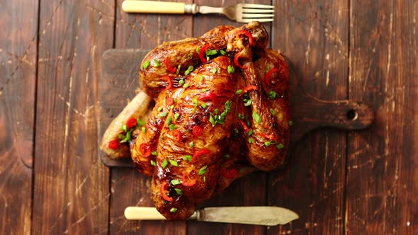 Homemade Roasted Spicy Chicken with Chilli and Chive