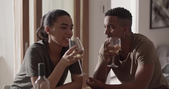 Couple Talking During Romantic Lunch