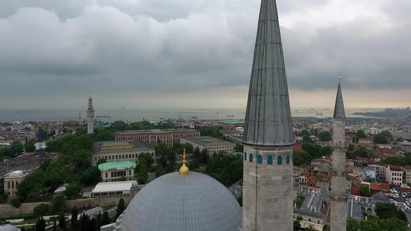 Suleymaniye Mosque Minaret Close Up