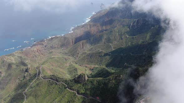 Aerial view of north east coast of Tenerife, Canary Islands, Spain