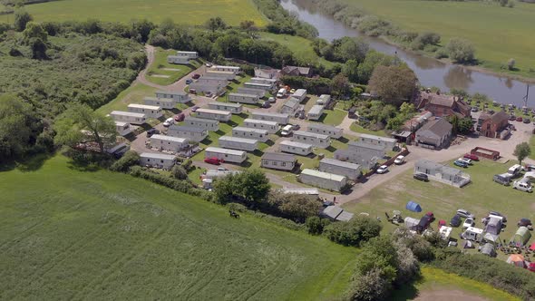 A Rural Campsite in the Summer Seen From The Air