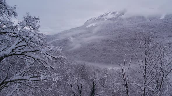 Winter Mountain Landscape The Rosa Khutor Alpine Resort Near Krasnaya Polyana Panoramic Background