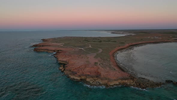 Cape Keraudren Coastline Sunset, Western Australia 4K Aerial Drone