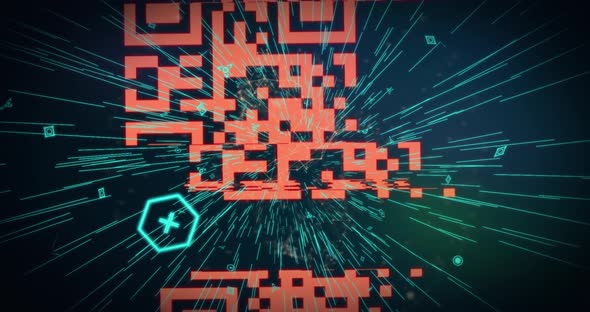 QR code scanner against blue background alt