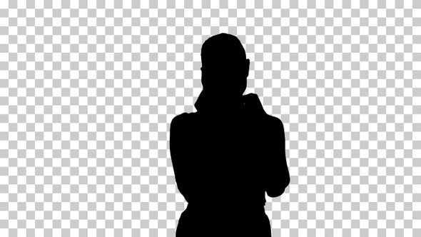 Silhouette Businesswoman Walking, Alpha Channel alt