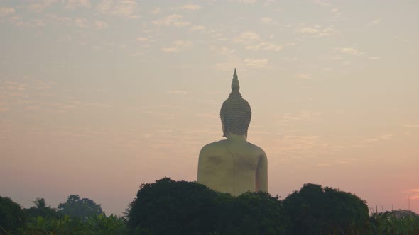 Scenery Sunrise Infront Of The Big Buddha.