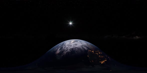 VR 360 Earth and Sun From Space alt
