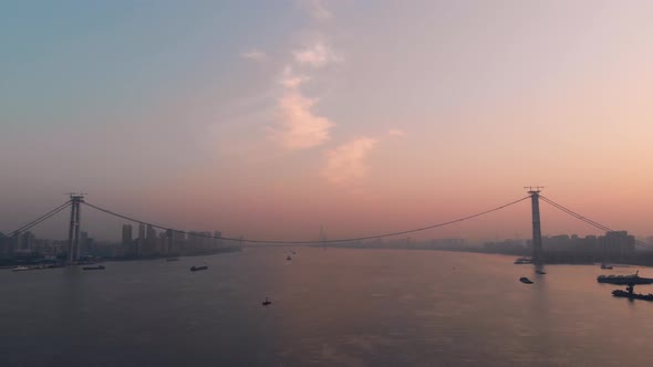 Sunrise of Yangtze River Bridge