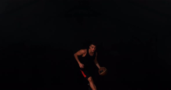 Sportsman playing basketball