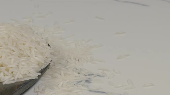 White Rice On Spoon