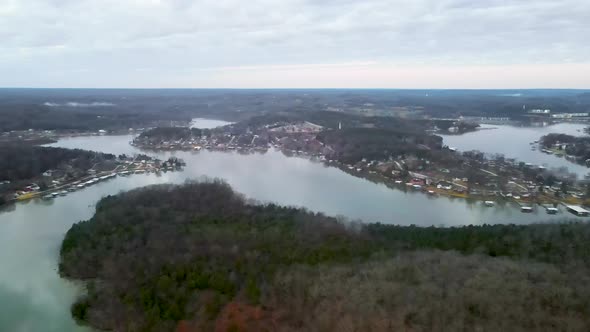 Beautiful Aerial Panning View of the Lake of the Ozarks Reservoir