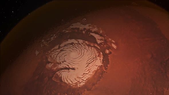 Water On Mars From Space On The North Polar Ice Cap