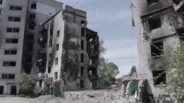 Consequences of the War in Ukraine  Ruined Multistorey House