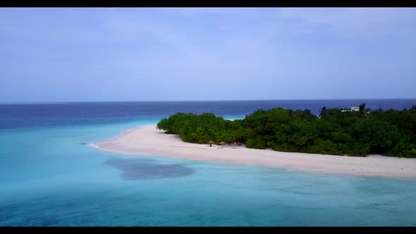 Aerial sky of exotic tourist beach holiday by turquoise ocean with white sand background of journey 