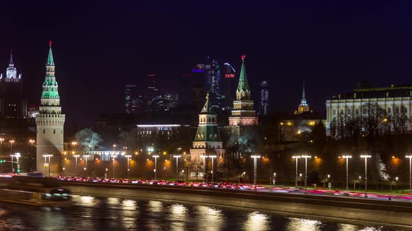 Moscow Kremlin View From Bolshoy Moskvoretskiy Bridge