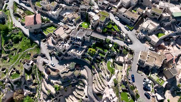 Awesome view of Uchisar Castle at Goreme Historical National Park in Cappadocia, Turkey.