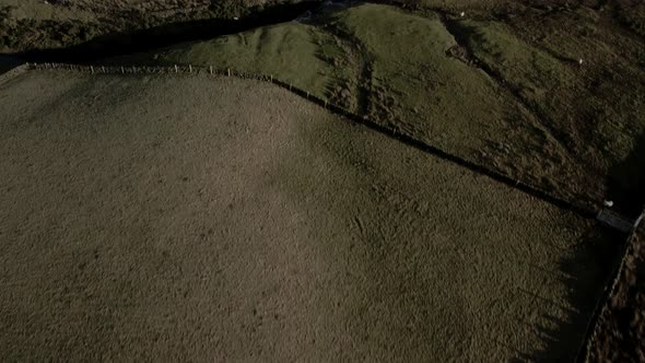 Irish peat bog aerial view