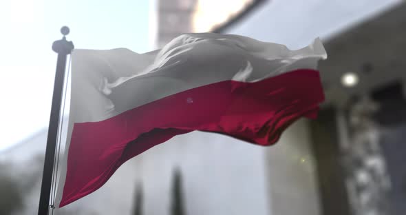 Polish national flag. Poland country waving flag