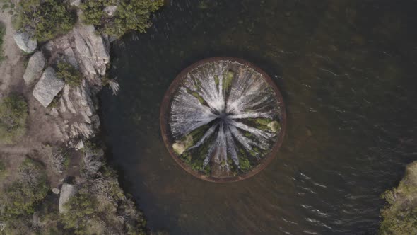 Aerial drone view of Covao dos Conchos in Serra da Estrela, Portugal