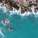 Aerial view sea waves texture breaking stones - VideoHive Item for Sale