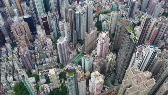 Top view of Hong Kong city