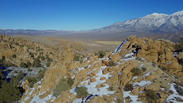 Flying Over Rock Formations